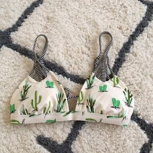 Cactus Print Bikini Top